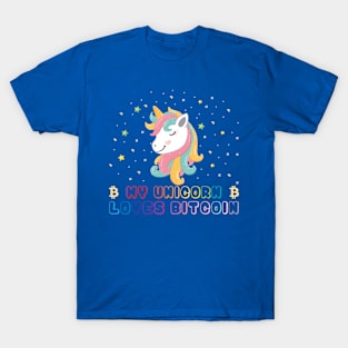 My Unicorn Loves Bitcoin T-Shirt